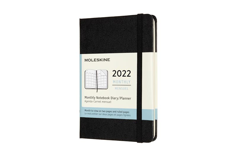 Moleskine Monthly Notebook svart Hard pocket 2022